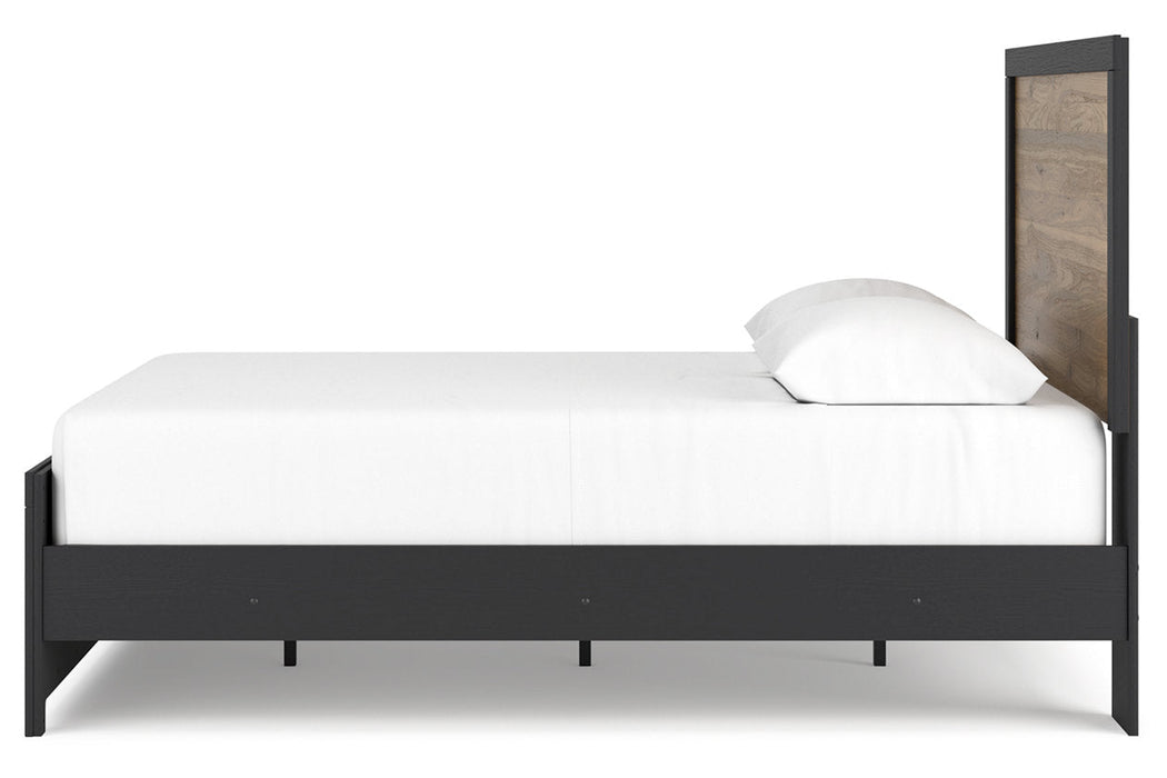 Vertani Black Queen Panel Bed -  Ashley - Lara Furniture