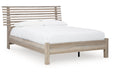 Hasbrick Tan Queen Slat Platform Bed -  Ashley - Lara Furniture