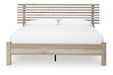 Hasbrick Tan Queen Slat Platform Bed -  Ashley - Lara Furniture