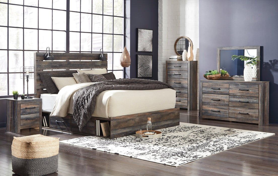 Drystan Multi Double Side Storage Platform Bedroom Set