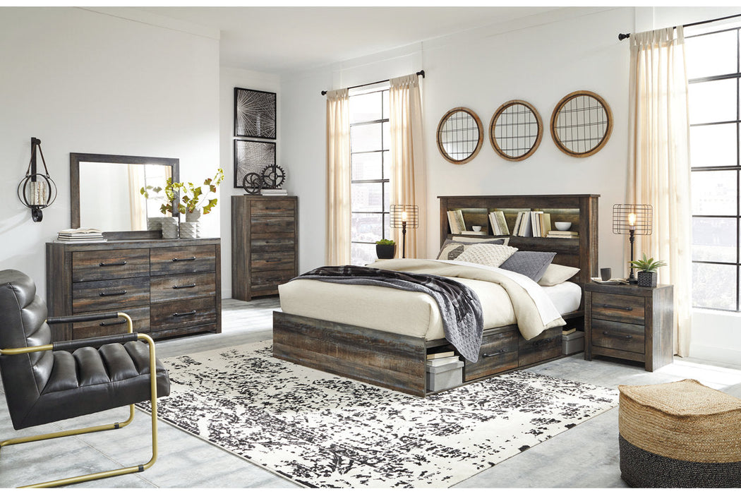 Drystan Multi Queen Platform Bookcase Bed with 4 Storage Drawers -  Ashley - Lara Furniture