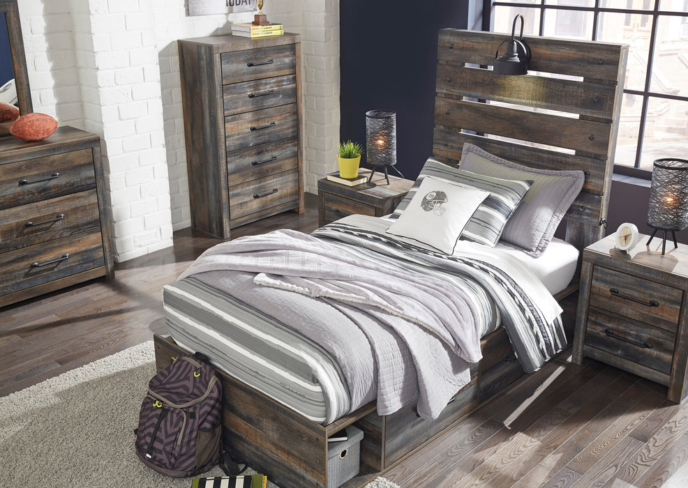 Drystan Brown Youth Storage Platform Bedroom Set - Lara Furniture