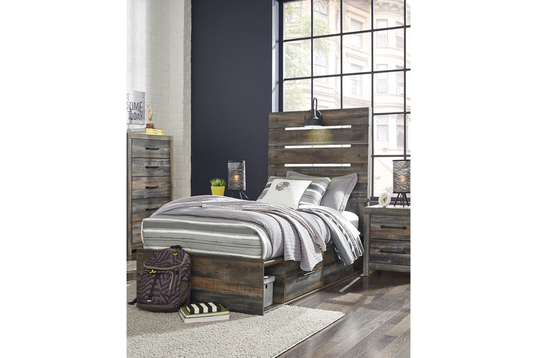 Drystan Multi Twin Panel Bed with 4 Storage Drawers