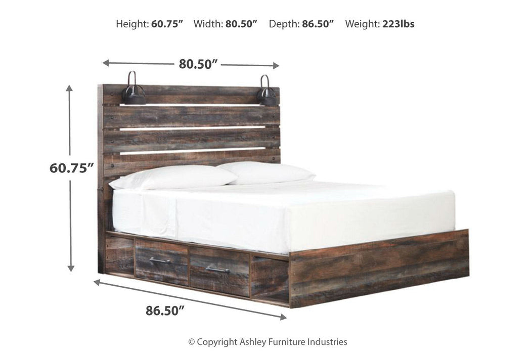 Drystan Multi King Panel Bed with 2 Storage Drawers