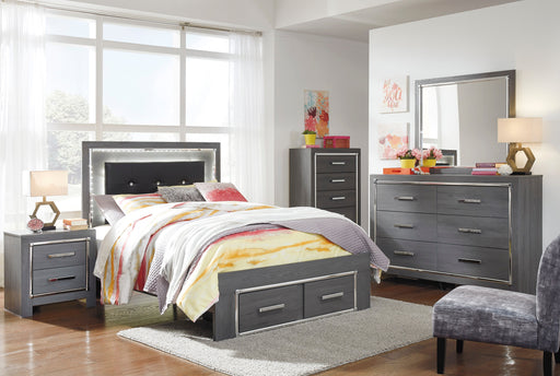 Lodanna Gray Youth LED Storage Bedroom Set - Lara Furniture