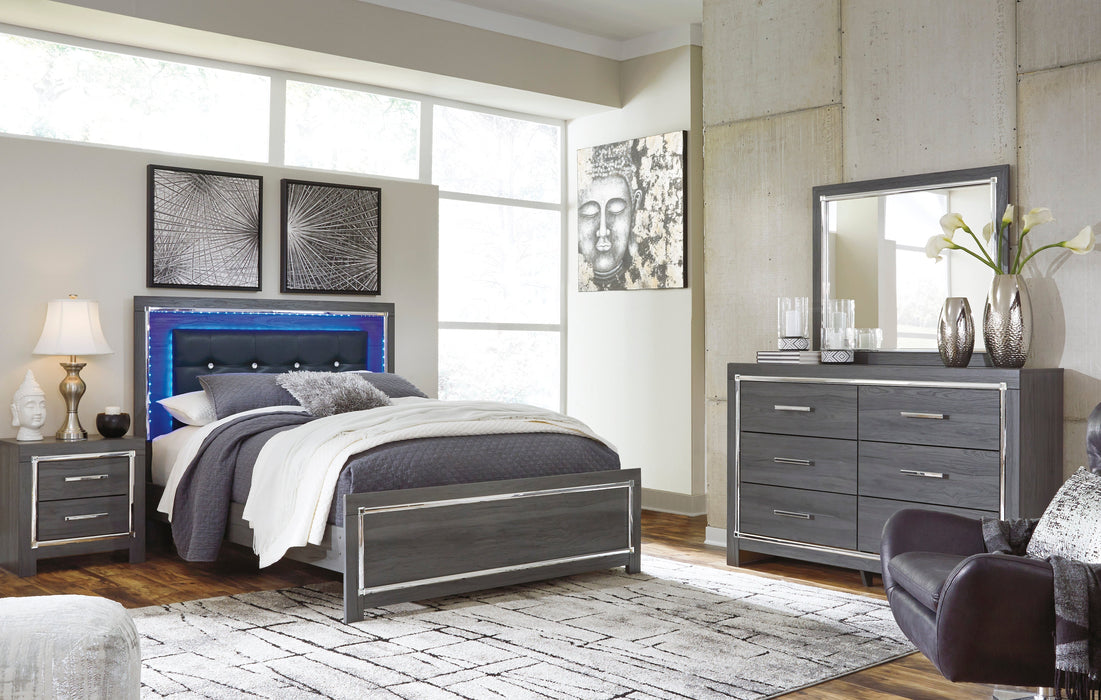 Lodanna Gray Queen LED Platform Bed