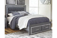 Lodanna Gray Queen Platform Bed with 2 Storage Drawers -  Ashley - Lara Furniture