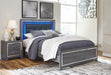 Lodanna Gray Queen LED Platform Bed