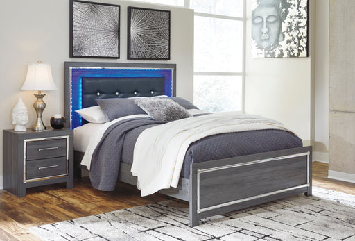 Lodanna Gray Queen LED Platform Bed