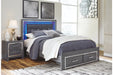 Lodanna Gray Queen Platform Bed with 2 Storage Drawers -  Ashley - Lara Furniture