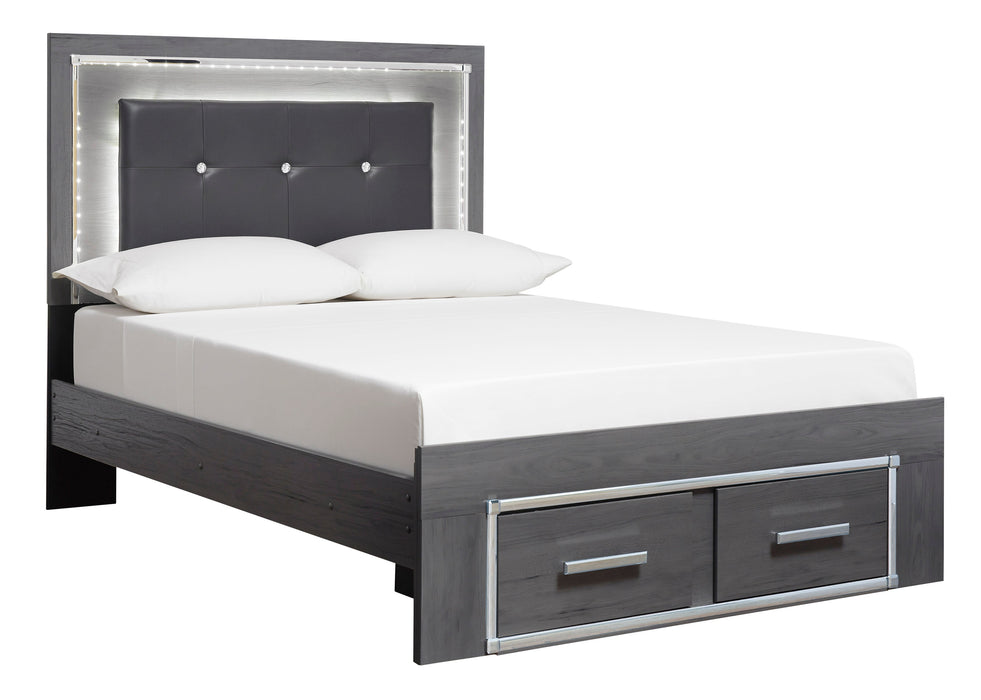 Lodanna Gray Youth LED Storage Bedroom Set - Lara Furniture