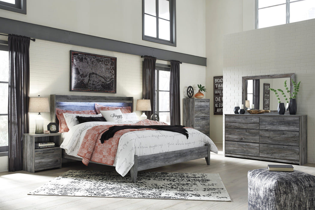 Baystorm Gray LED Panel Bedroom Set