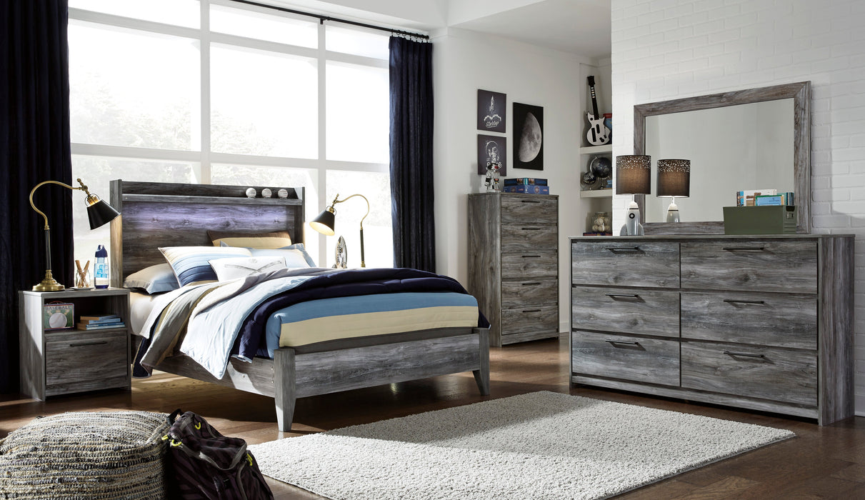 Baystorm Gray LED Panel Youth Bedroom Set - Lara Furniture