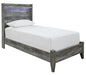 Baystorm Gray Twin LED Panel Bed - Lara Furniture