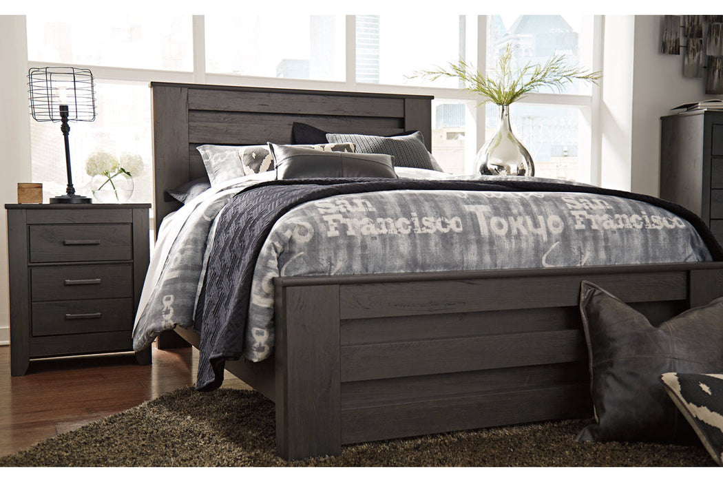 Brinxton Charcoal King Panel Bed - Ashley - Lara Furniture