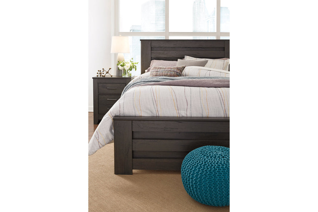 Brinxton Charcoal King Panel Bed - Ashley - Lara Furniture