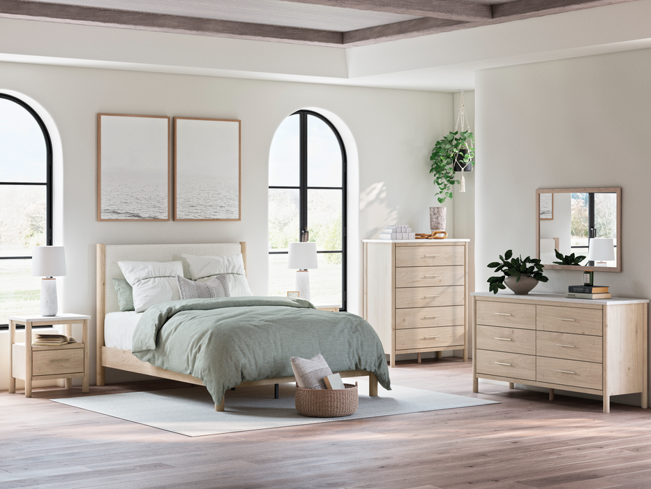 Cadmori Two-tone Upholstered Panel Bedroom Set