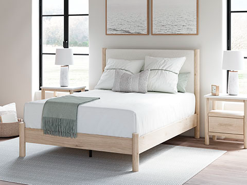 Cadmori Two-tone Upholstered Panel Bedroom Set