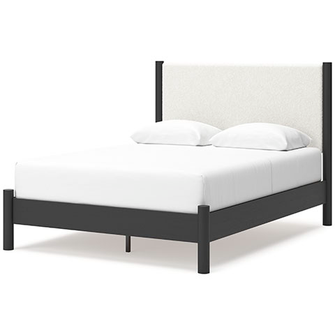 Cadmori Black/White Upholstered Panel Bedroom Set