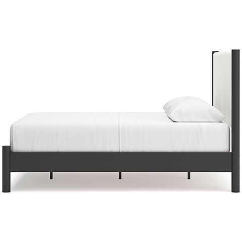 Cadmori Black/White Upholstered Panel Bedroom Set