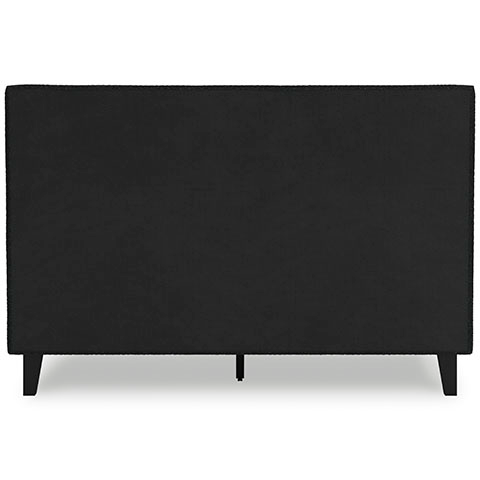 Cadmori Black Queen Upholstered Panel Bed