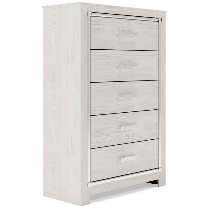 Altyra White LED Upholstered Panel Youth Bedroom Set - Lara Furniture