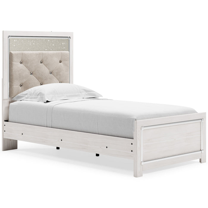 Altyra White LED Upholstered Panel Youth Bedroom Set - Lara Furniture