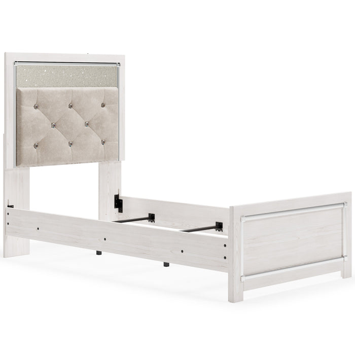 Altyra White LED Upholstered Panel Youth Bedroom Set - Lara Furniture