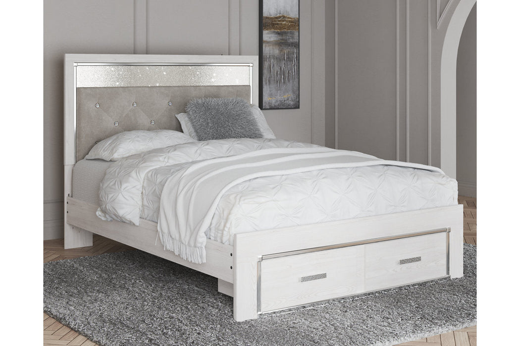 Altyra White Queen Upholstered Storage Platform Bed -  Ashley - Lara Furniture