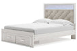 Altyra White Queen Upholstered Storage Platform Bed -  Ashley - Lara Furniture