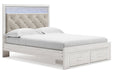 Altyra White Queen Upholstered Storage Platform Bed -  Ashley - Lara Furniture