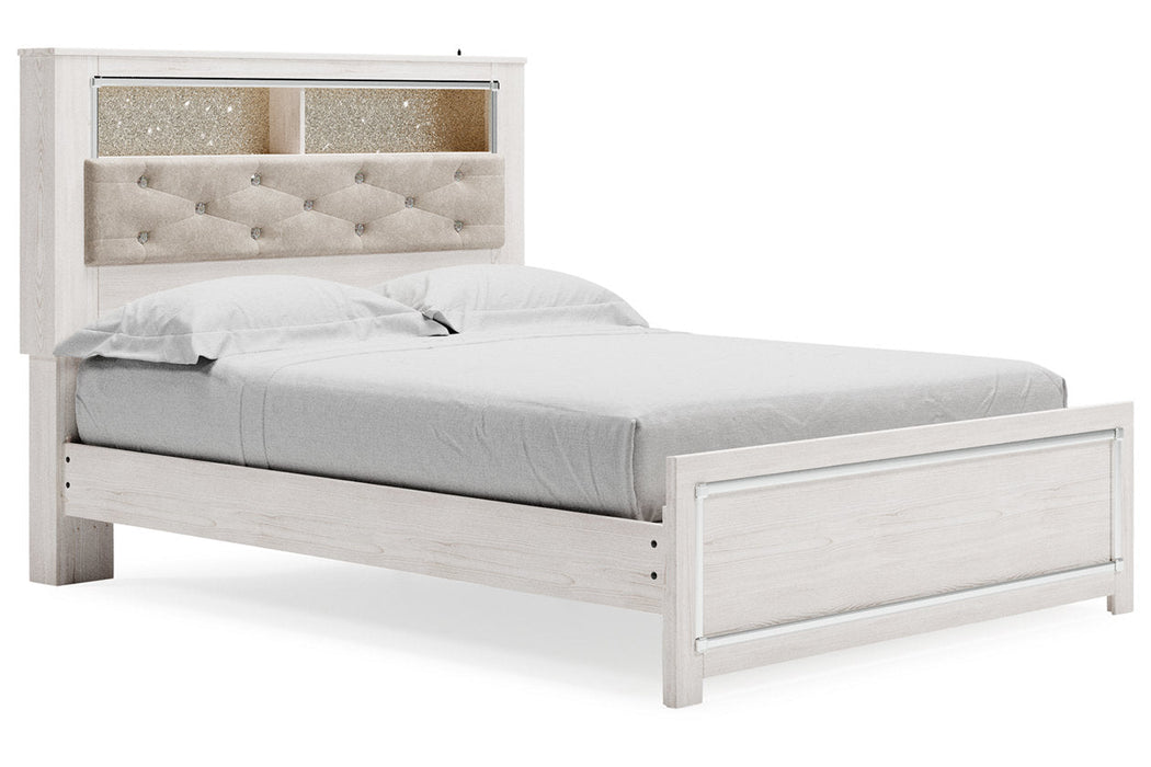 Altyra White Queen Platform Bookcase Bed -  Ashley - Lara Furniture