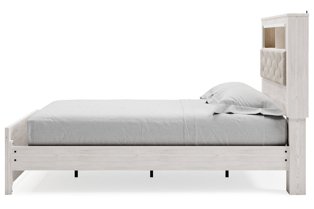 Altyra White Queen Platform Bookcase Bed -  Ashley - Lara Furniture