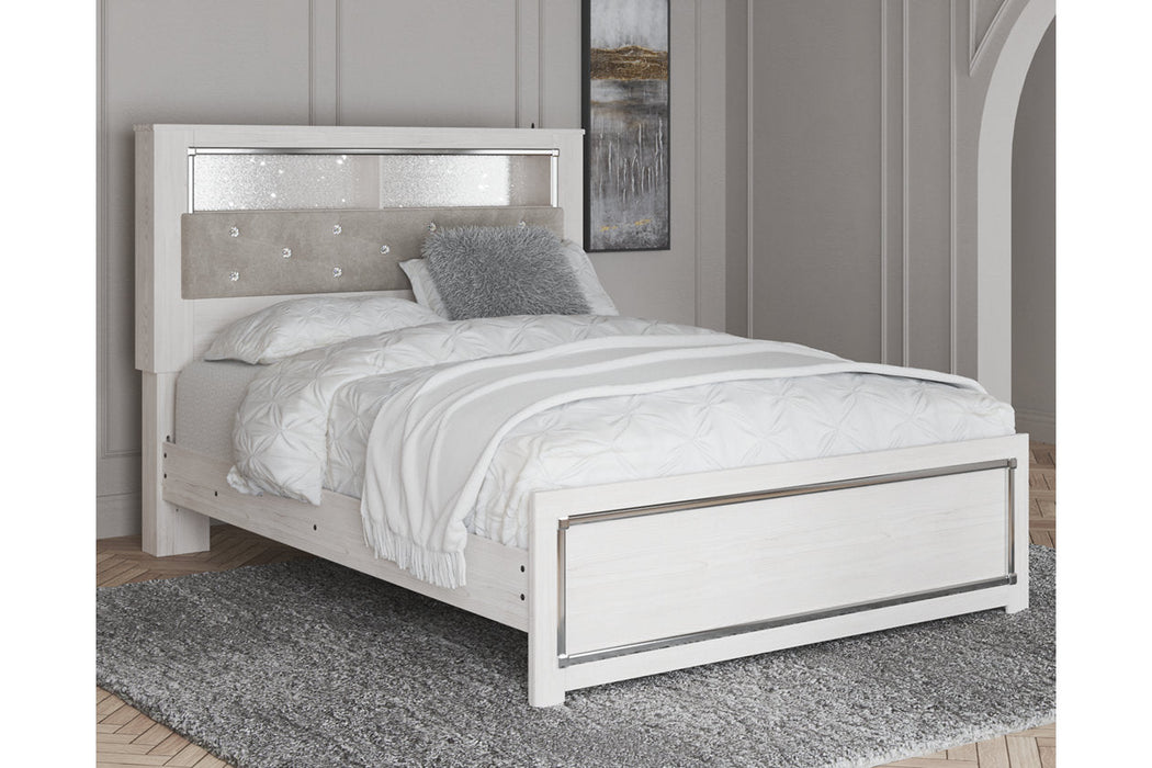 Altyra White Queen Panel Bookcase Bed