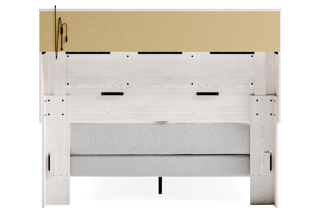 Altyra White Queen Panel Bookcase Bed