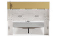 Altyra White Queen Upholstered Panel Bookcase Bed with Storage -  Ashley - Lara Furniture