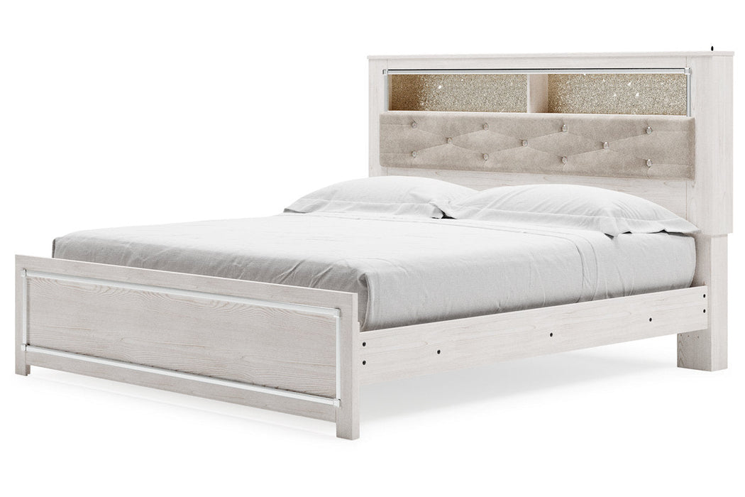 Altyra White King Panel Bookcase Bed