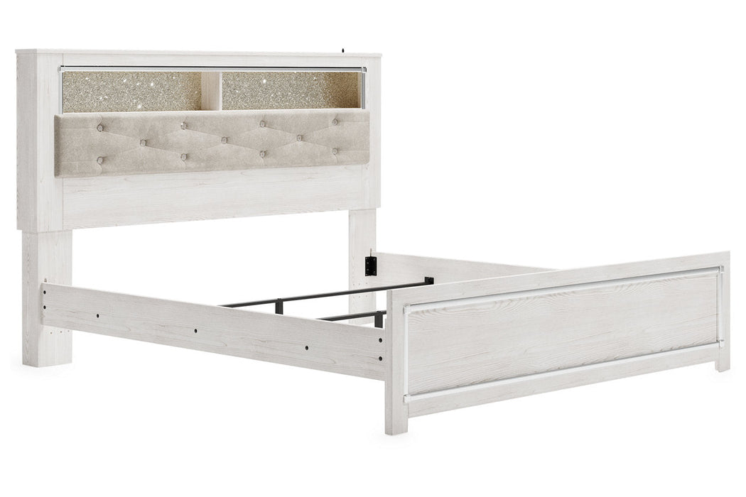 Altyra White King Panel Bookcase Bed