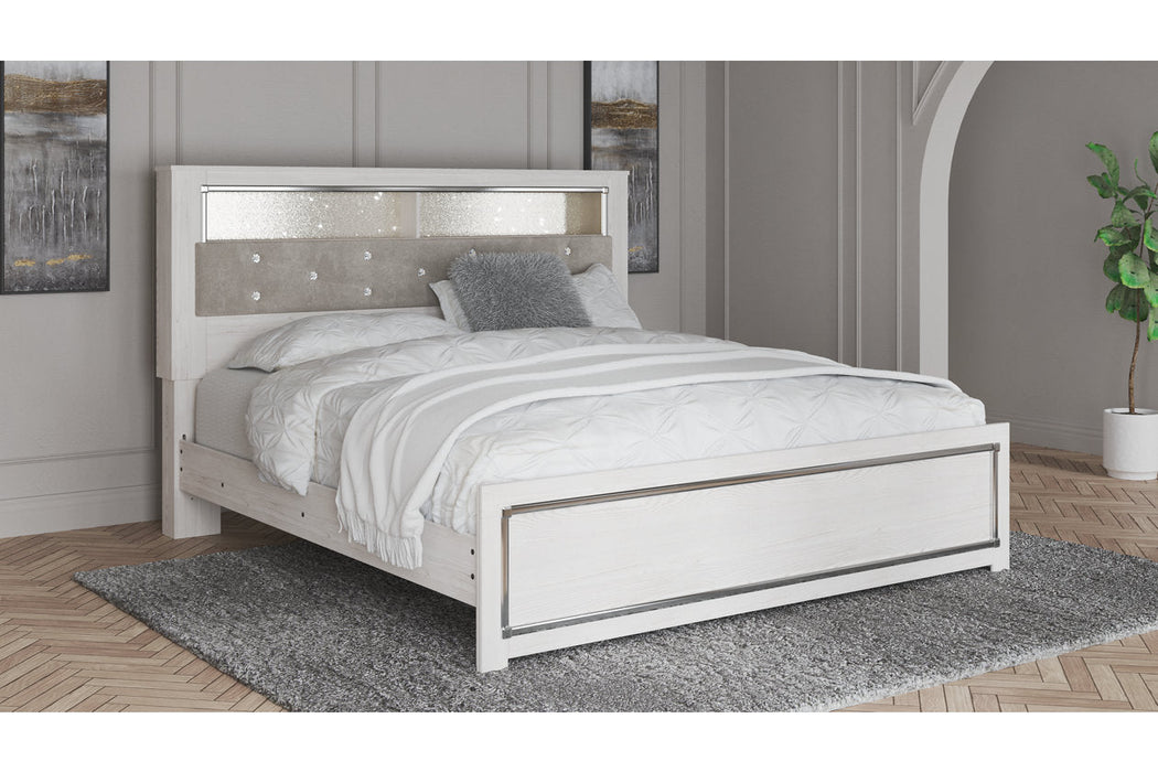 Altyra White King Panel Bookcase Bed