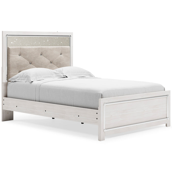 Altyra White LED Upholstered Panel Youth Bedroom Set - Lara Furniture