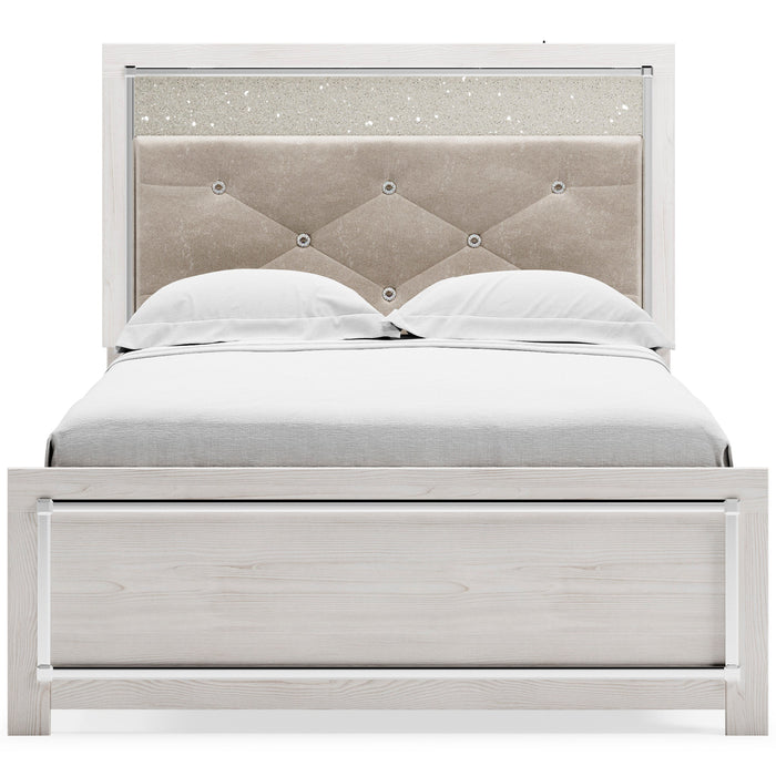 Altyra White LED Upholstered Panel Youth Bedroom Set - Lara Furniture