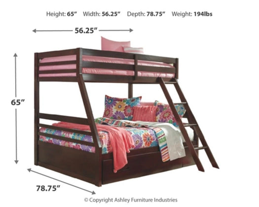 Halanton Twin over Full Bunk Bed with 1 Large Storage Drawer