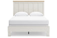 Linnocreek White/Warm Brown Queen Panel Bed -  Ashley - Lara Furniture