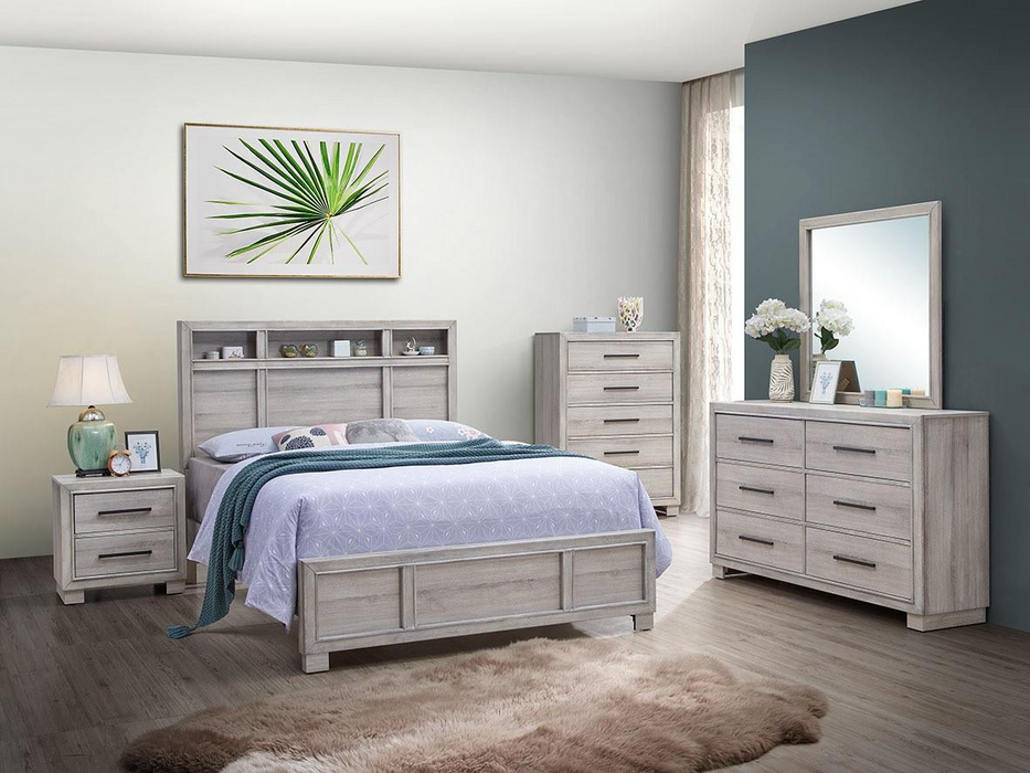 Celia White Bookcase Panel Bedroom Set