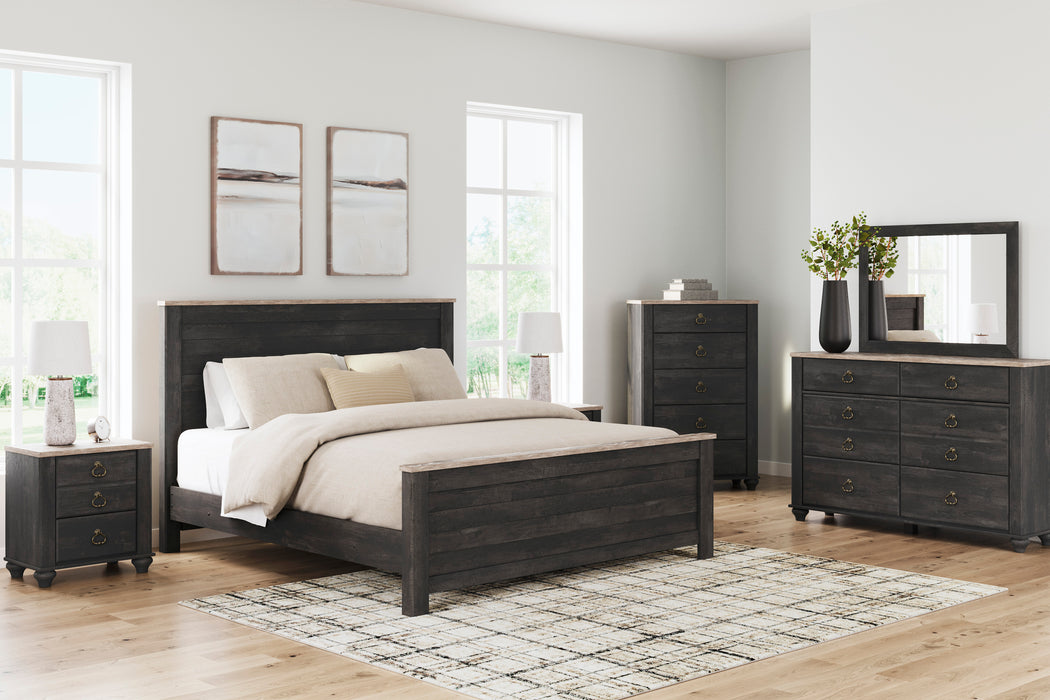 Nanforth Two-Tone  Panel Bedroom Set