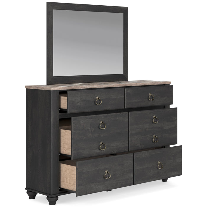 Nanforth Two-Tone  Panel Bedroom Set