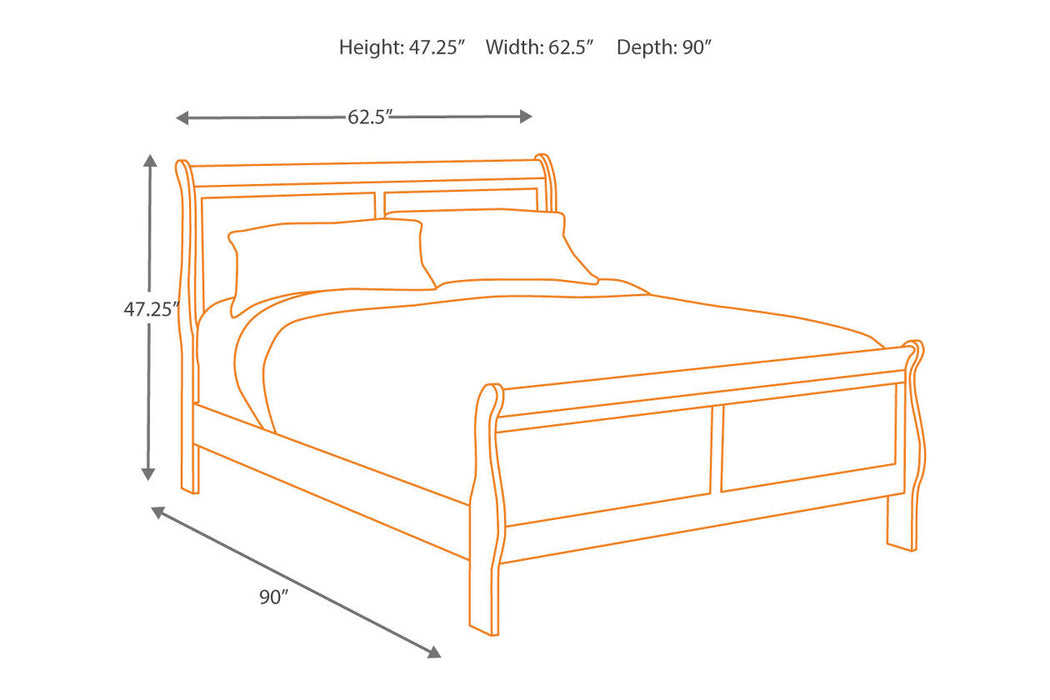 Alisdair Dark Brown Queen Sleigh Bed -  - Lara Furniture