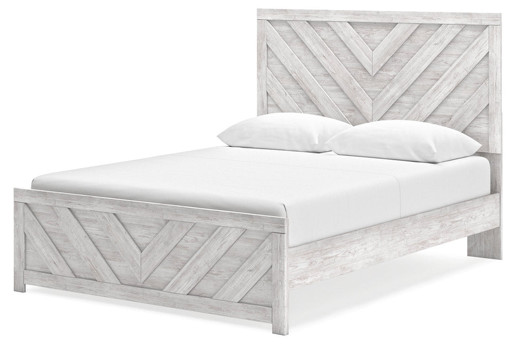 Cayboni Whitewash Queen Panel Bed -  Ashley - Lara Furniture