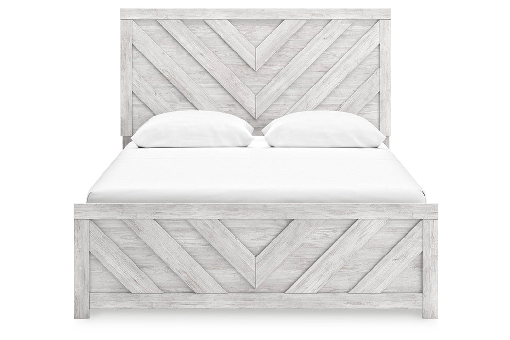 Cayboni Whitewash Queen Panel Bed -  Ashley - Lara Furniture