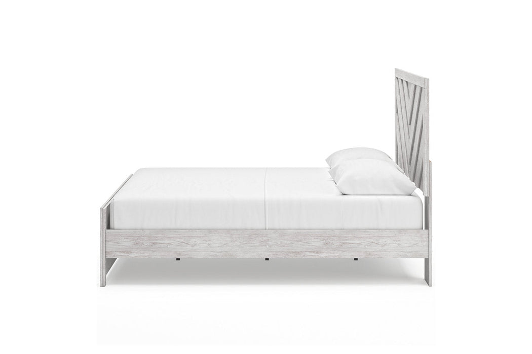 Cayboni Whitewash Queen Panel Bed -  Ashley - Lara Furniture